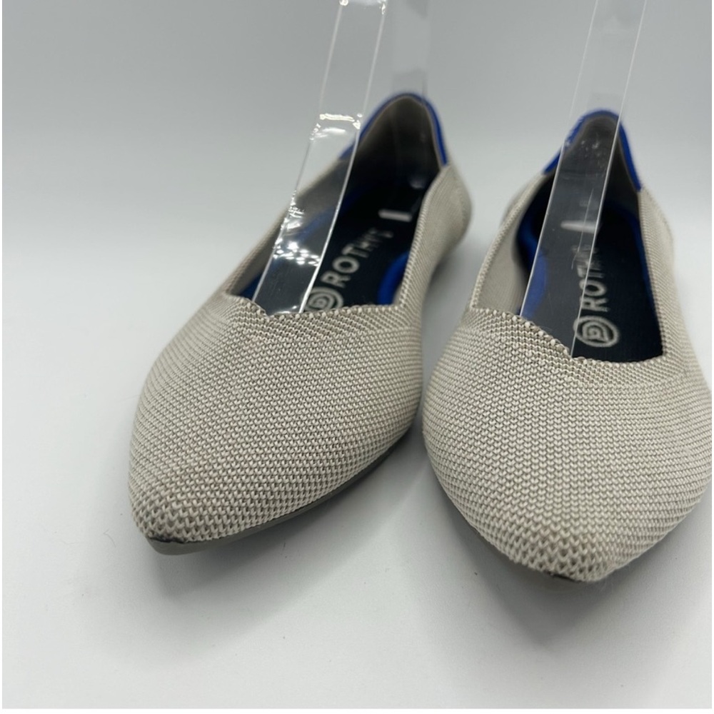 Rothy’s light grey flax birdseye the point flats Size 8.5